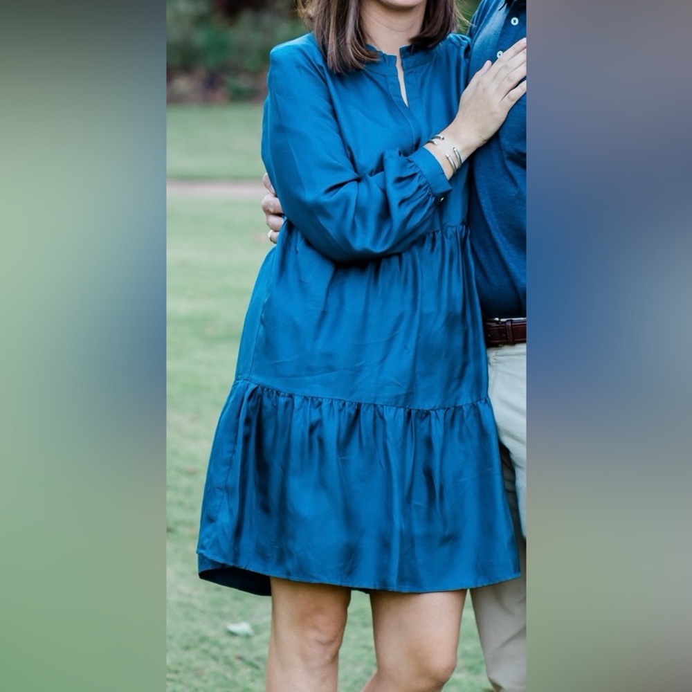 Marie Oliver Tiered Silk Dress